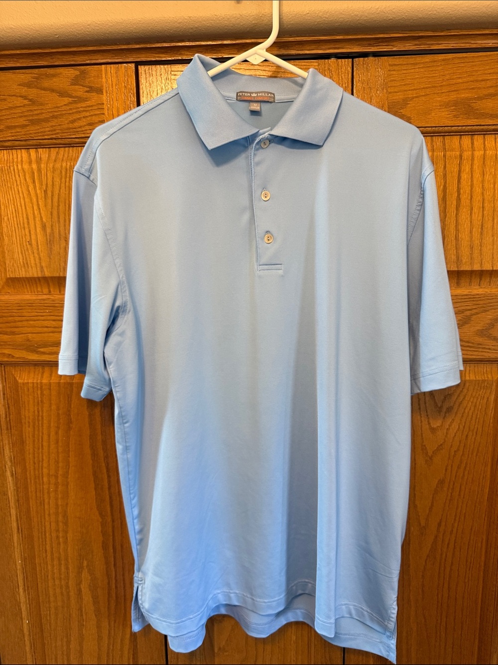 Peter Millar SkyBlue Men's Performance Polo-“Morgan Stanley” on Sleeve-Medium